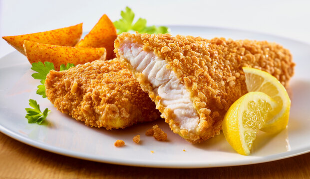 seelachs, paniert, Fisch, Fischfilet, Fischst&auml;bchen, 