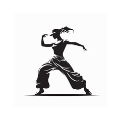 Girl dancing street dance in urban hip hop style Vector Image isolated on white background.