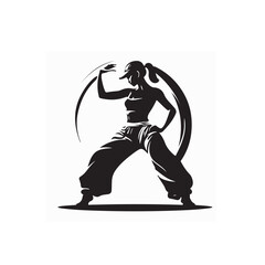 Young Female Hip Hop Dancer Stock image vector isolated on white background.