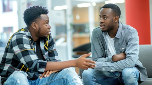 Two Men Having a Conversation