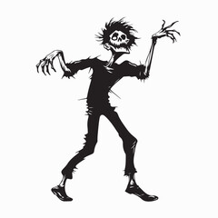 Creepy zombie stock image vector isolated on White Background