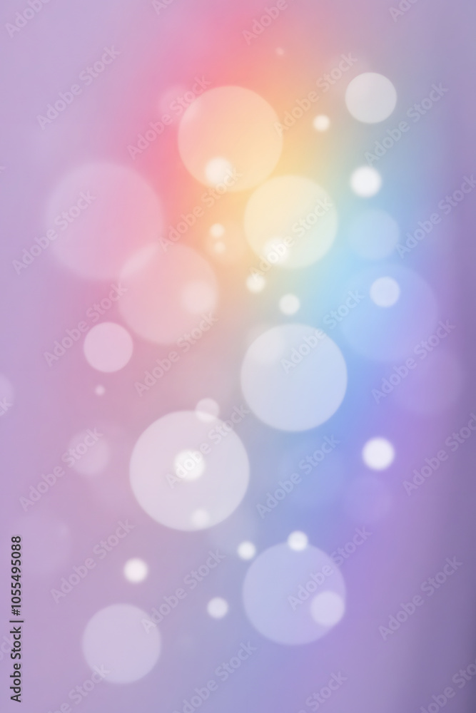 Poster colorful abstract bokeh light background with soft rainbow glow