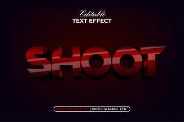 Shoot Text Effect 3D Red Shiny Style. Editable Text Effect.