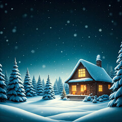 Fototapeta premium house in the snow