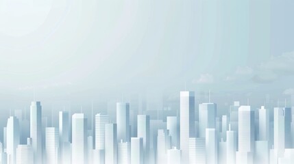 Cityscape Silhouette in a Hazy Sky