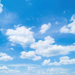 Obraz premium Blue Sky with Fluffy White Clouds