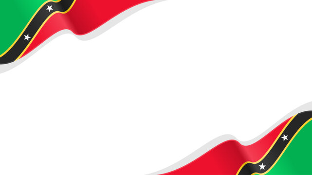 wavy saint kitts and nevis flag vector background with copy space for text. national day - Powered by Adobe
