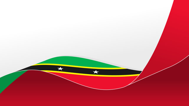 wavy saint kitts and nevis flag vector background with copy space for text. national day