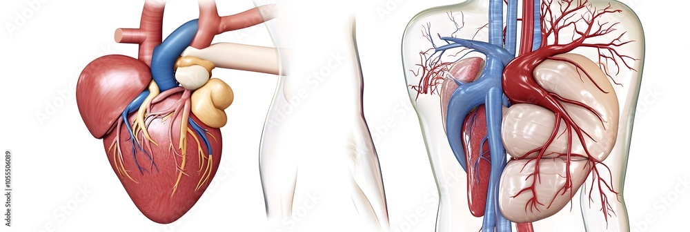 Poster highly detailed cutaway diagram illustrating the intricate structure and components of the human cir