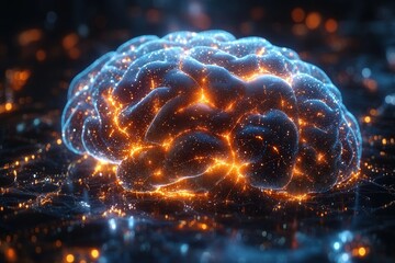 Glowing Brain - Abstract Illustration of Intelligence