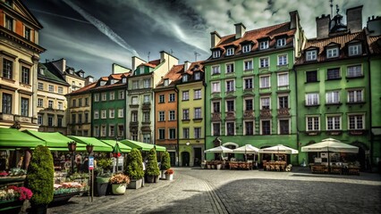 Obraz premium Old Town Marketplace in Warsaw: Historic Charm and Vibrant Culture
