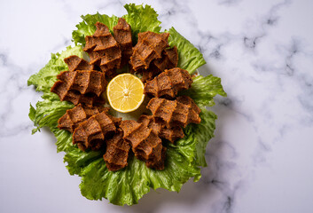Raw meatballs Turkish style special mix fine bulgur meatballs (raw meatballs)