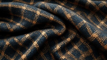Textured Linen Wool Blend Fabric with Jacquard Pattern