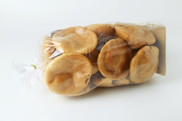 Opak or rice crackers wrapped in plastic which is typical of Tasikmalaya