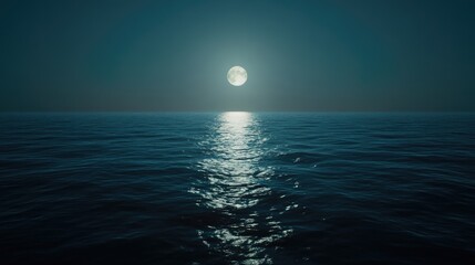 Full Moon Over Ocean