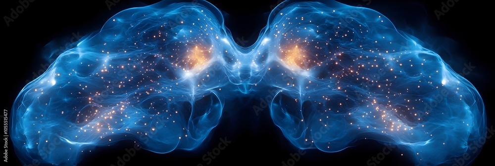 Poster mesmerizing celestial tapestry of shimmering galaxies and luminous nebulae in the cosmic expanse. a 