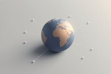 Globe with Connected White Spheres