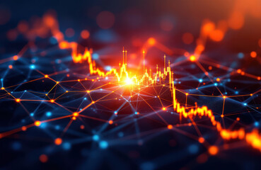 Abstract Network with Stock Chart