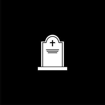 recommend clip art: Cemetery outline style design icon isolated on black background,