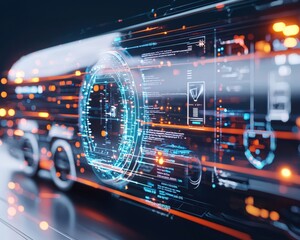 Futuristic Digital Interface with Data Visualization