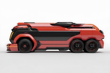 Fototapeta premium A futuristic, stylized transport vehicle with a sleek design and vibrant colors.