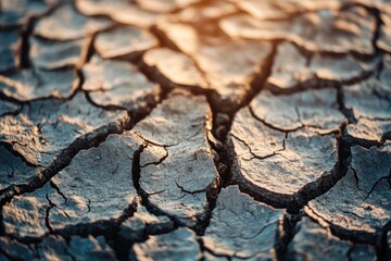 Ground Cracks with Sunlight