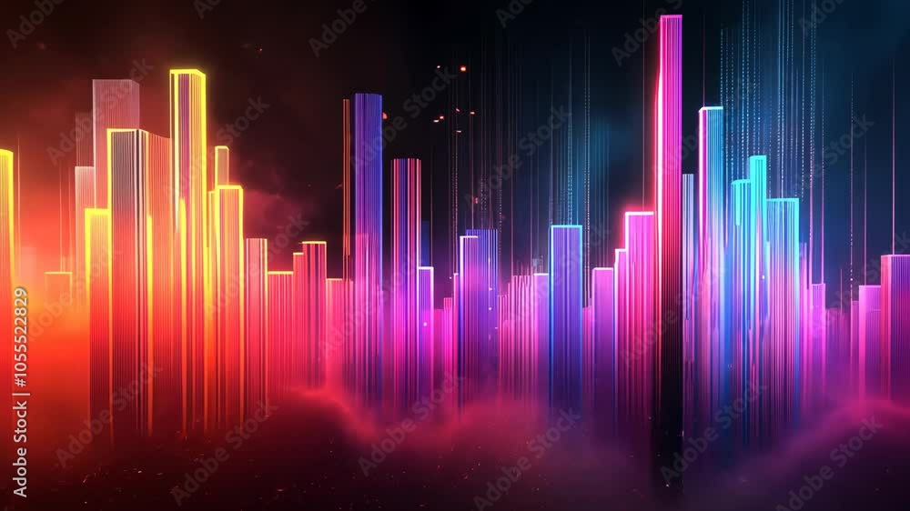 Poster graph changes lines and bar chart with rising lines video