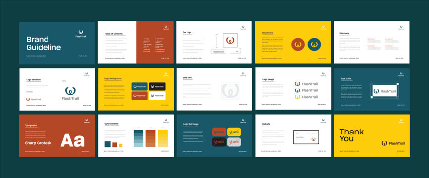 Creative Brand Guidelines template. Brand Strategy Guideline design. Brand Identity presentation design. Logo Guideline template. Logo Guide Book or Brand Manual Layout.