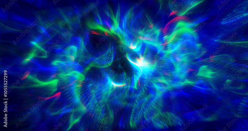 Poster an abstract, ethereal blue and black swirl pattern, creating a sense of mystery and depth, ideal for
