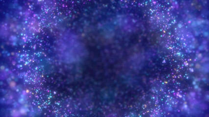 Abstract background with shimmering blue lights and particles creating a dreamy, cosmic atmosphere. Ideal for digital and tech-themed designs