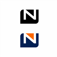 Simple modern initial letter N logo design with triangle.
