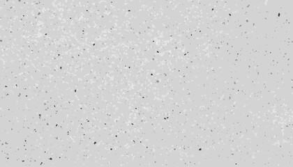 Granular gray stone texture in vector. Rough overlay with natural stone imperfections and a distressed effect. Monochrome dotted surface with random sprinkles and particles