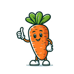 Carrot character mascot isolated vector illustration