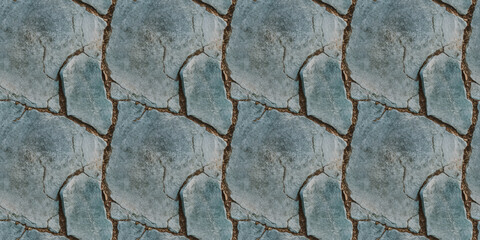 Obraz premium ice blue stone texture pattern: a close-up of stone with natural wear, featuring fine cracks and subtle hues of ice blue