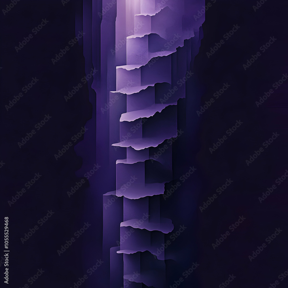 Aufkleber dark purple vertical line with subtle steps on a gradient background