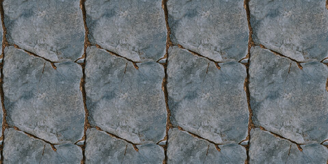 Obraz premium blue stone texture pattern: a close-up of stone with natural wear, featuring fine cracks and subtle hues of blue