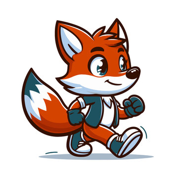 Modern fox character mascot. Isolated vector illustration