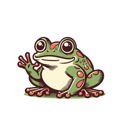 Beautiful outdoor frog isolated vector illustration	
