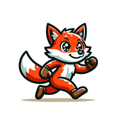 Obraz premium Modern fox character mascot. Isolated vector illustration