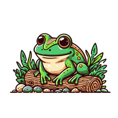 Fototapeta premium Beautiful outdoor frog isolated vector illustration 