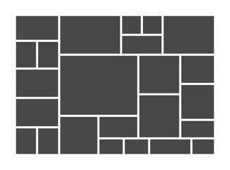 Photo collage frames composition for interior design. Vector collage layout for graphic design.