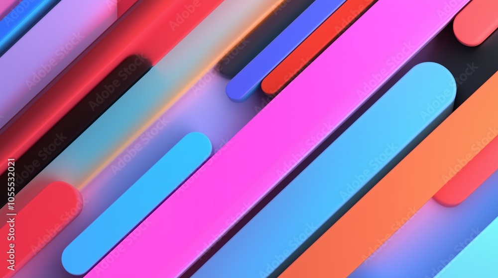 Poster colorful abstract lines intersecting against a soft gradient background create a vibrant visual disp
