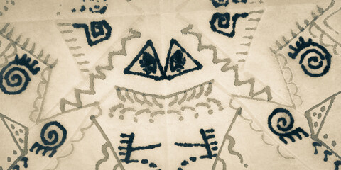 Fototapeta premium Boho Texture. Gray Abstract Tie Dye. Short