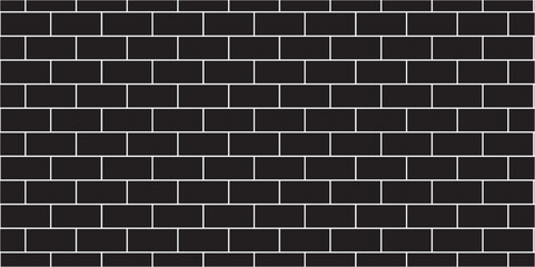 Abstract bathroom wall and floor brick wall texture background. black brick vector illustration texture of the wall with masonry Bricks laid in rows background.