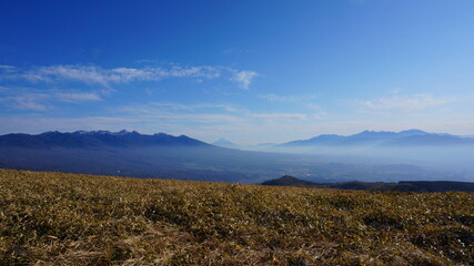 初冬の霧ヶ峰・車山