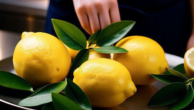 freshly sliced lemons leaves removed serving popular choice among chefs home cooks alike worldwide daily