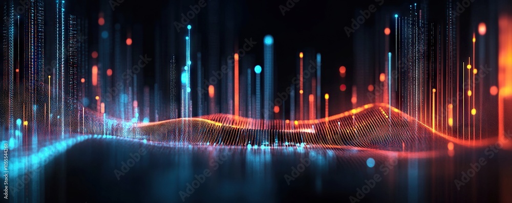 Poster digital background perfect for tech processes, neural networks, artificial intelligence, data transf