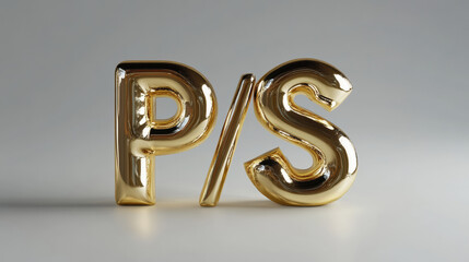 Elegant gold Abbreviation P/S - Price to Sales ratio or Product/Service, Personal and Social