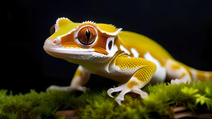 Obraz premium Crested gecko axanthic morph in forest
