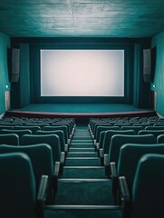 Fototapeta premium Theater auditorium with seating and screen